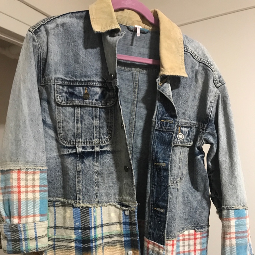 Free people plaid denim jacket